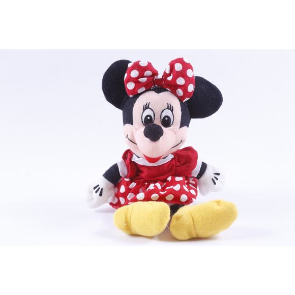 Disney, Beanie, Minnie Mouse in Red Dress, Plush, Soft, Toy, Doll, White Dots, - Picture 1 of 2